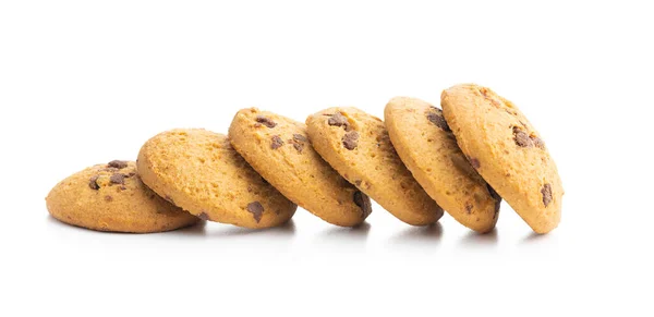 Dolci Biscotti Cioccolato Biscotti Isolati Sfondo Bianco — Foto Stock