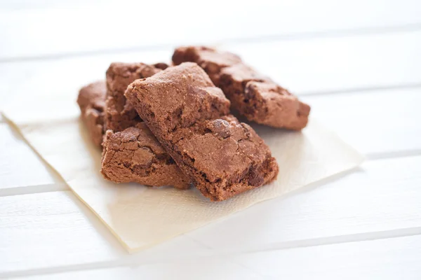 Chocolate cookies on white table — Stock Photo, Image