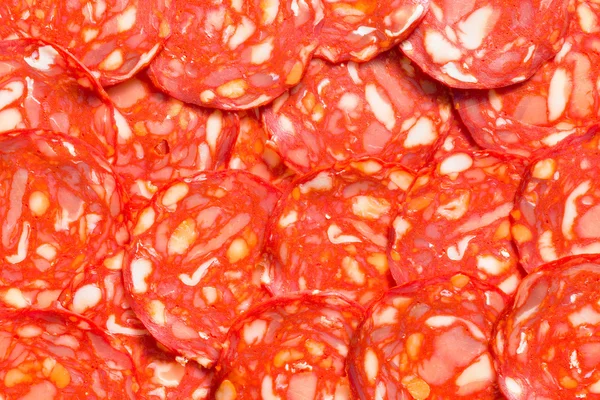 Geschnittene Chorizo-Salami — Stockfoto