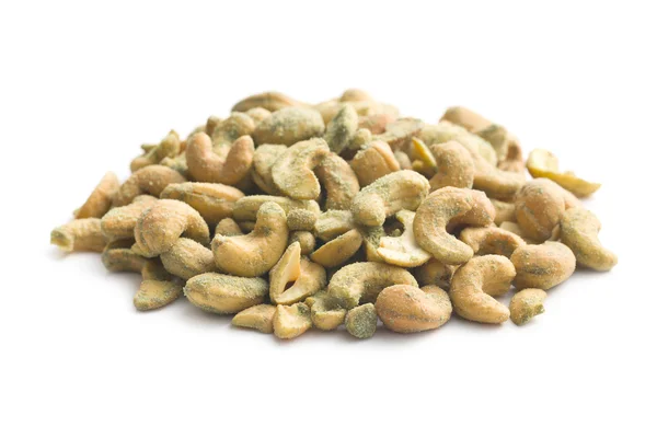 Cashew nuts coated wasabi — Stock Photo, Image