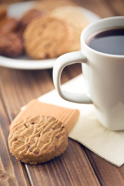 Cookies en koffie — Stockfoto