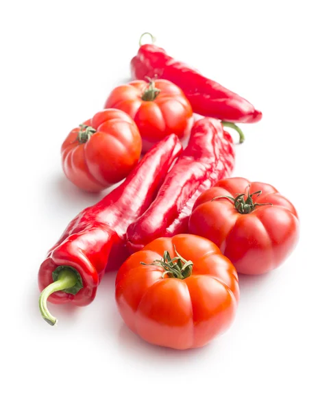 Rote Tomaten und Paprika — Stockfoto