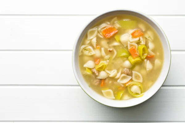 Vegetable soup with pasta — Stock Photo, Image