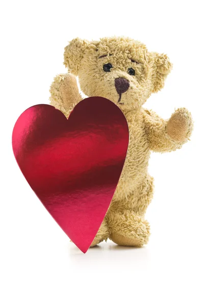 Oso de peluche con corazón — Foto de Stock