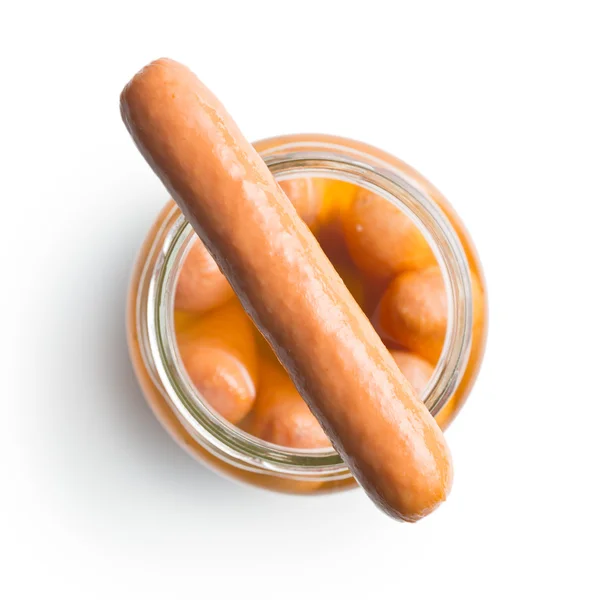 Sausages on white background — Stock Photo, Image