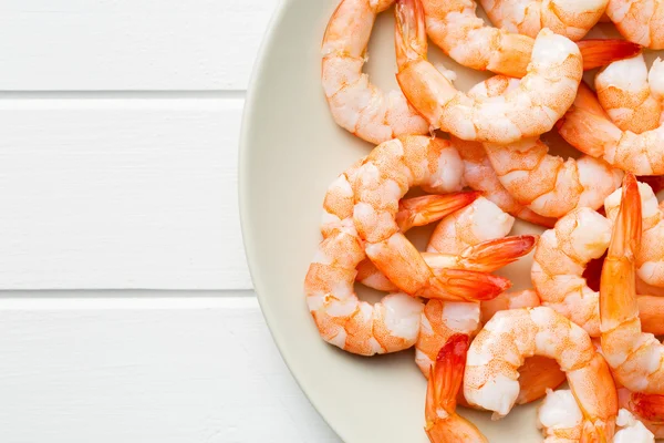 tasty prawns on plate