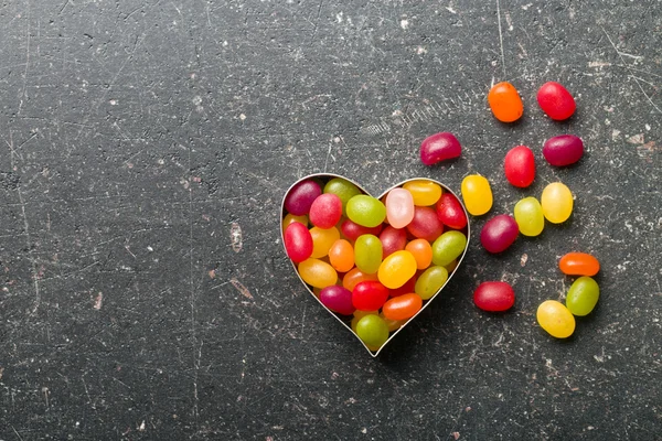 Heart made from jelly beans — Stock Photo, Image