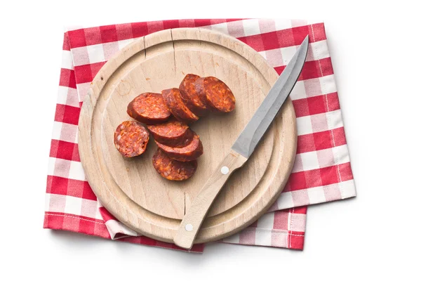 Sliced dried sausages — Stock Photo, Image