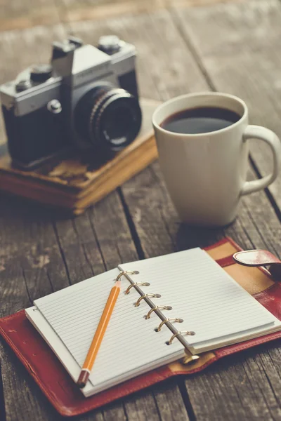 Ročník programu Poznámkový blok a tužka — Stock fotografie