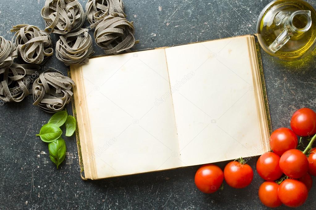 Blank cookbook and ingredients Stock Photo by ©jirkaejc 75893659