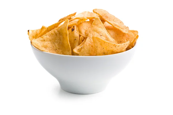 Tortilla chips in bowl — Stock Photo, Image