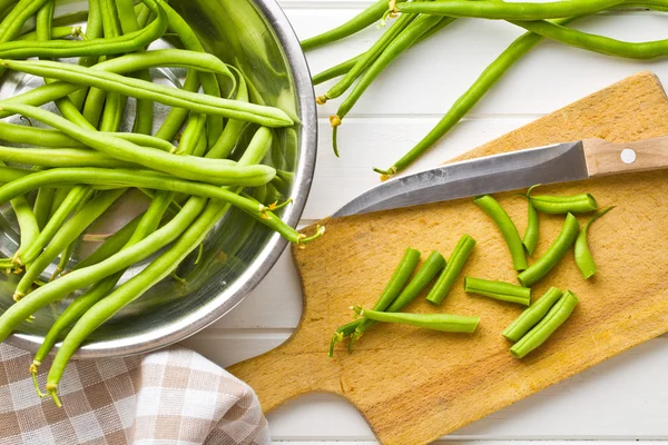 Chopped green beans — Stock Photo, Image