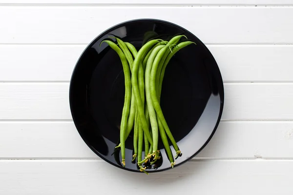 Green beans on plate — Stock Photo, Image