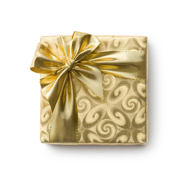 Gold gift box — Zdjęcie stockowe