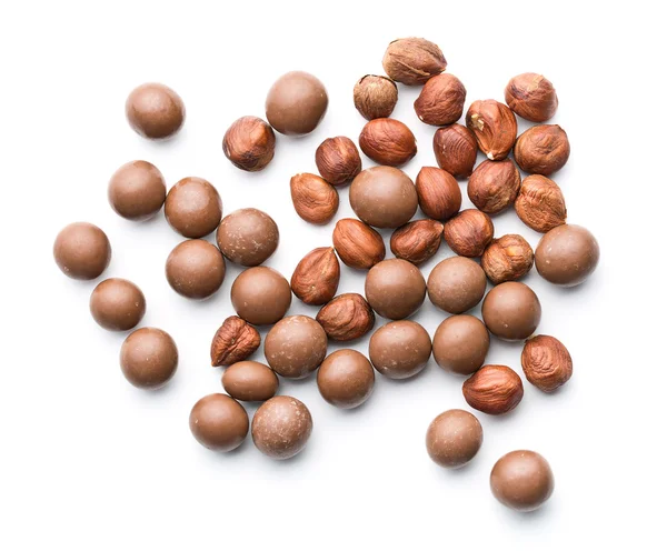 Lískové ořechy v čokoládě — Stock fotografie