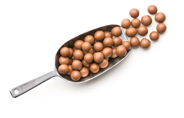 Palline di cioccolato in metallo scoop — Foto Stock