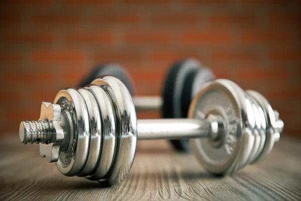 The iron dumbbell — Stock Photo, Image