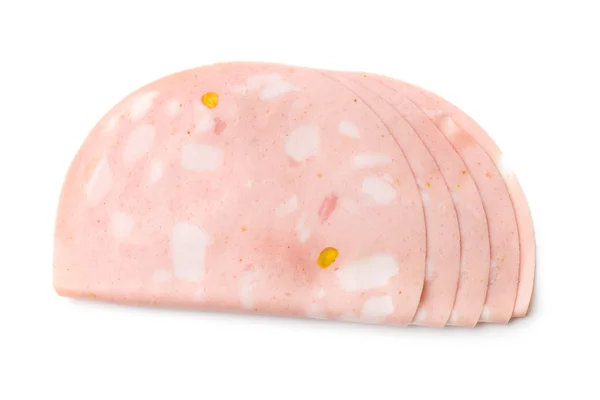 Segmenten van worst Mortadella — Stockfoto