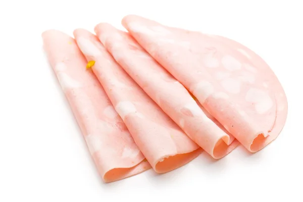 Skivor av korven Mortadella — Stockfoto