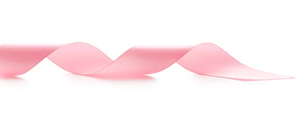 Cachos de fita rosa em um fundo branco — Fotografia de Stock