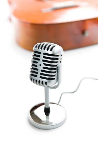 Microfon de argint vintage — Fotografie, imagine de stoc