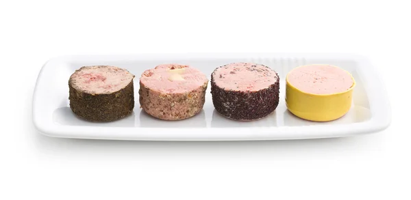 Meat pate with different flavors — Stock Photo, Image