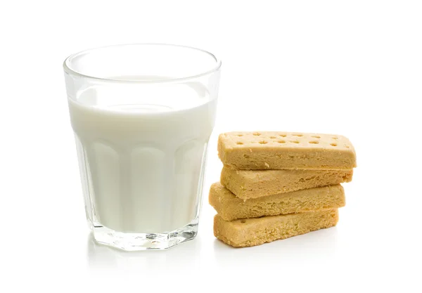 Dedos de pan corto con leche — Foto de Stock