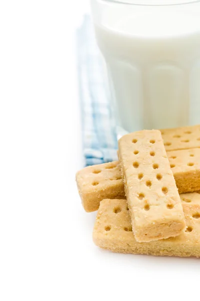 Dedos de pan corto con leche — Foto de Stock