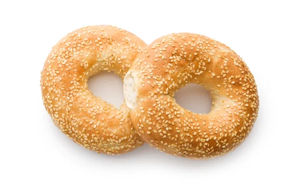 Tasty bagel with sesame seed — Stock Photo, Image