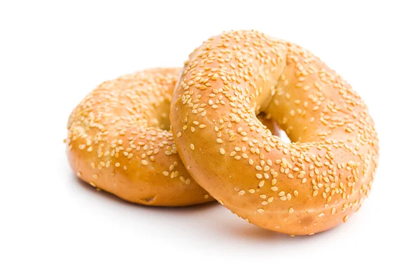 Tasty bagel with sesame seed — Stock Photo, Image