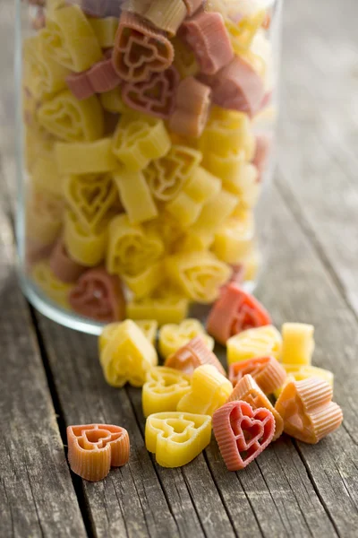 Heart shaped pasta — Stock Photo, Image