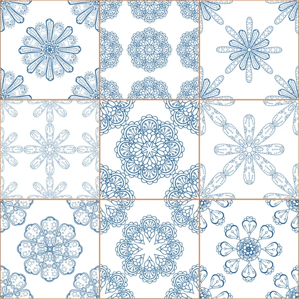 Tiles Floor Ornament Collection — Stock Vector