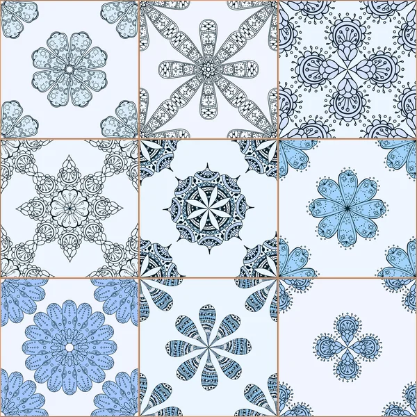 Azulejos piso ornamento colección — Vector de stock