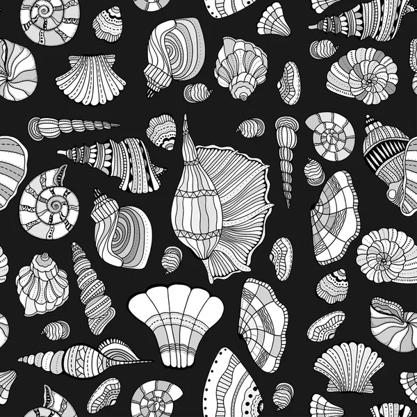 Χωρίς ραφή μοτίβο Seashell — Διανυσματικό Αρχείο