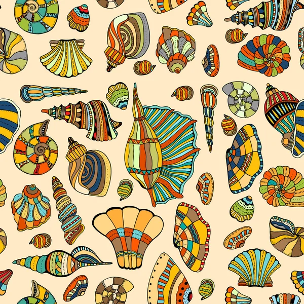 Seashell seamless pattern Vector Graphics