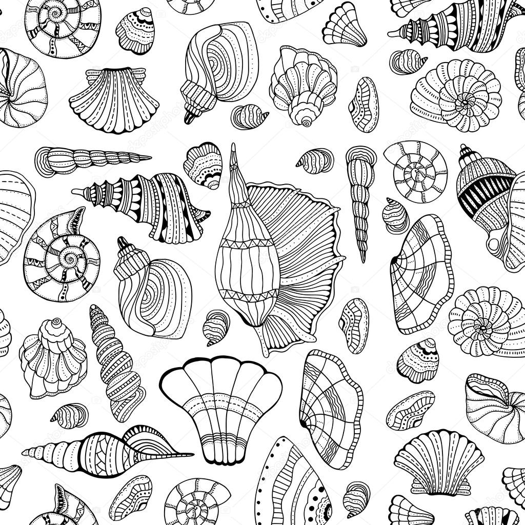 seashell seamless pattern