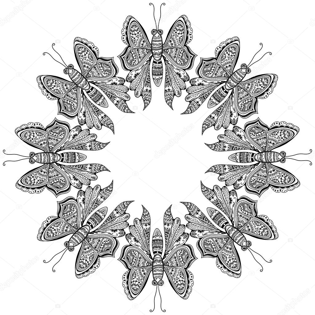 Amazing fly butterflies. Vector. Set collection. Creative bohemia concept for wedding invitations, cards, tickets, congratulations, branding, logo, label.