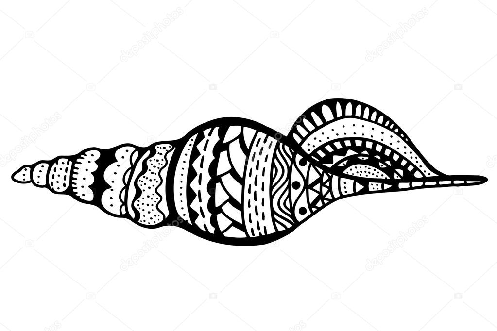 Zentangle stylized shell