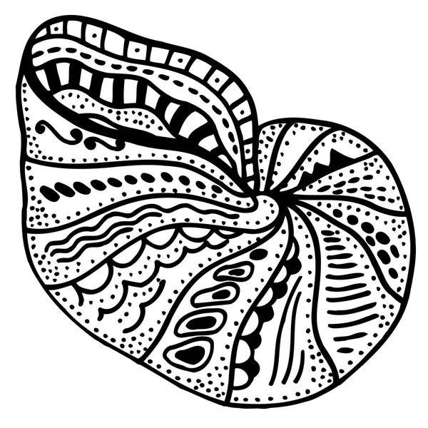 Stilize Zentangle kabuk — Stok Vektör