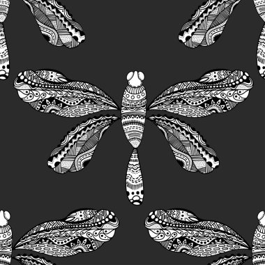 stylized brown dragonfly