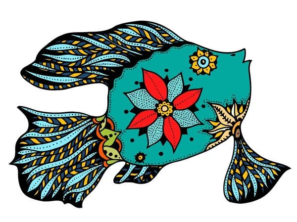 Poisson stylisé Zentangle — Image vectorielle