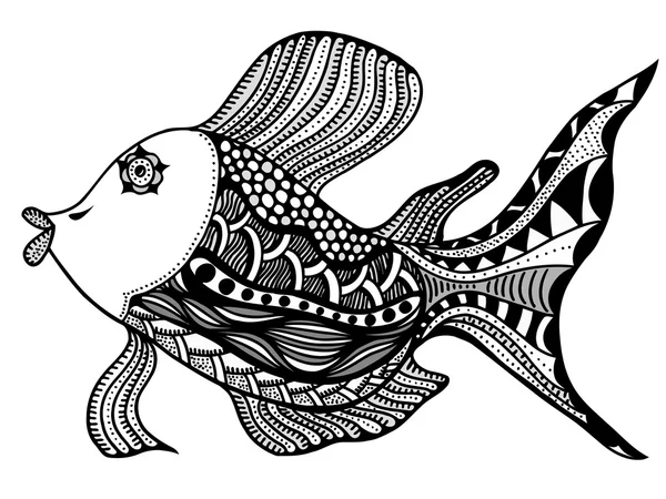 Fisch im Zentangle — Stockvektor