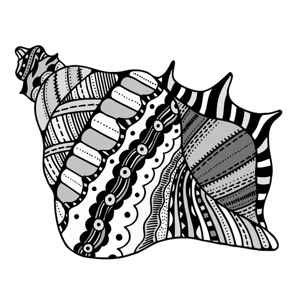 Zentangle stylizované shell — Stockový vektor