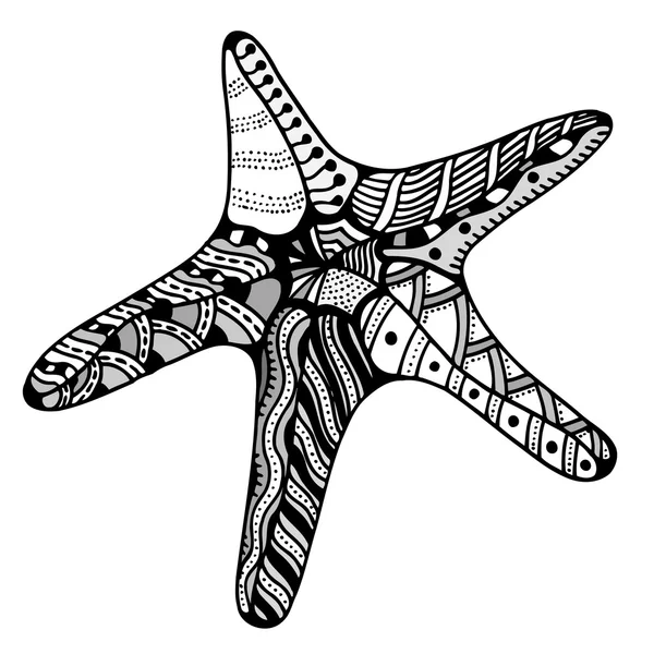 Zentangle vetor estrela-do-mar — Vetor de Stock