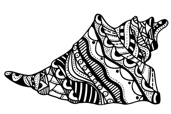 Guscio stilizzato Zentangle — Vettoriale Stock