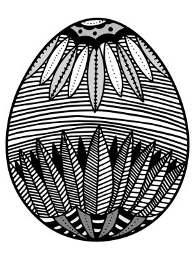 Kroki tarzı çiçek Paskalya yortusu yumurta