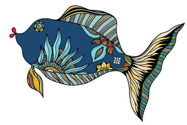 Poisson stylisé Zentangle — Image vectorielle