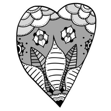 heart in zentangle style