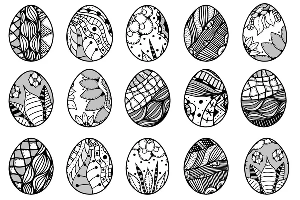 Hand drawn easter eggs — Stock Vector