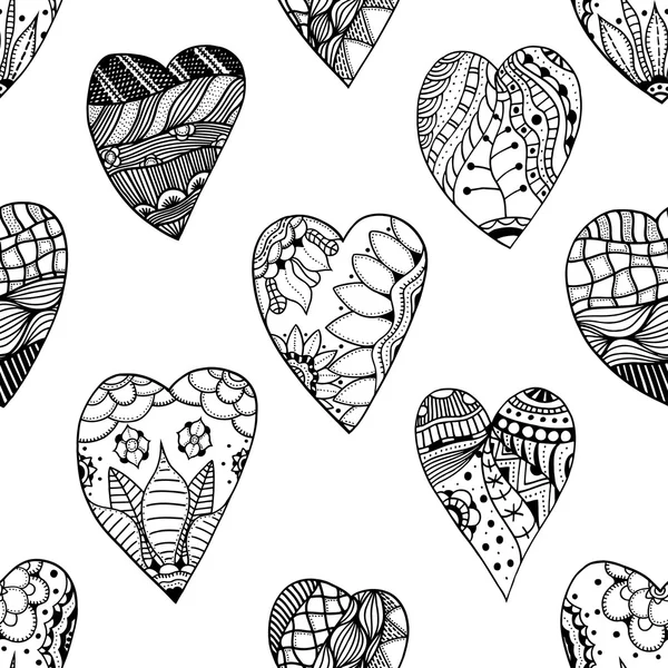 Zentangle coração ornamental — Vetor de Stock